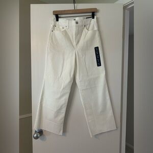 NWT J.Crew Factory Wide Leg Crop Jean Raw Hem - White - 29